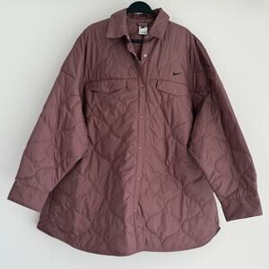 Nike Quilted Puffer Jacket in Dusty Rose